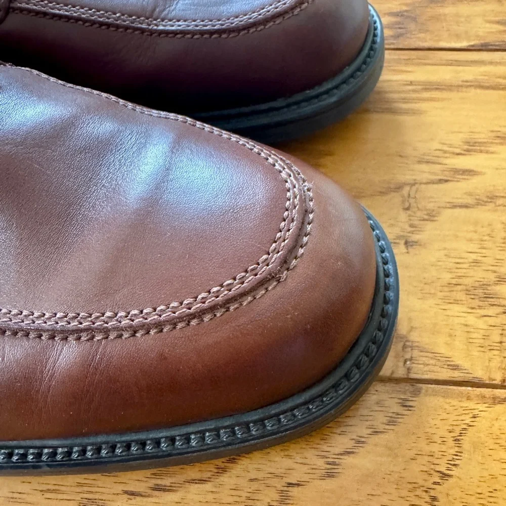 Bill Blass Men's 13 Brown Leather Mock Toe Derby Oxford Dress Shoes Comfort Sole